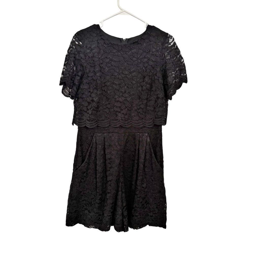 Taylor Black Elegant Lace Romper